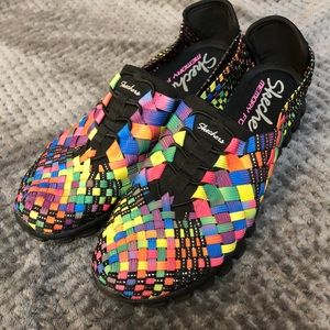 NWOT Rainbow Woven Skechers with Memory Foam